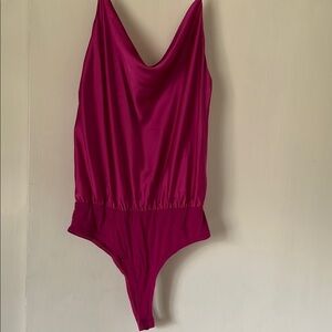 Vibrant Pink Bodysuit with rhinestone straps
